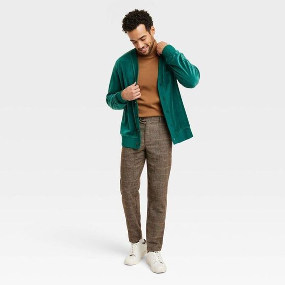 Houston White - Adult Unisex Button Down Velour Card Green - Picture 3 of 3